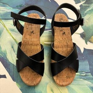 NOVACAS Dottie Heeled Clog Sandal Black EU 42 US Size 11 Faux Leather Vegan